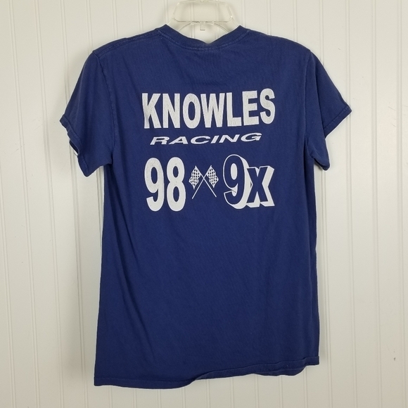 Knowles Racing 98 9X Vintage Graphic Tshirt Blue Auto Car Men's Size Small - Picture 9 of 9